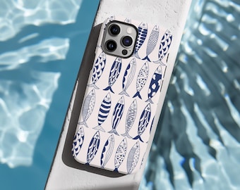 Telefoonhoesje met sardinepatroon, Coastal iPhone, Samsung, Pixel