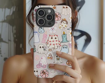 Ghost Pattern Phone Case, Halloween Protective Cover
