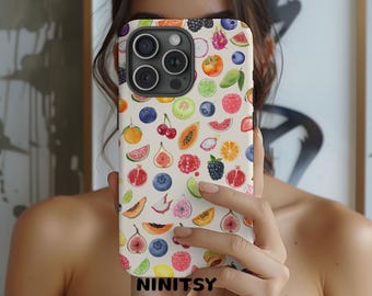 Fruit Phone Case Aesthetic Fruit Collage Phone Cover Gift Cute Summer Phone Case Tropical Fruit Aesthetic Gift Unique Gift Tough Cases