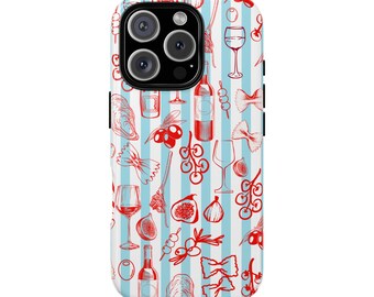 Mediterranean Summer Phone Case: Italian Food Art, Tough Protective Cover