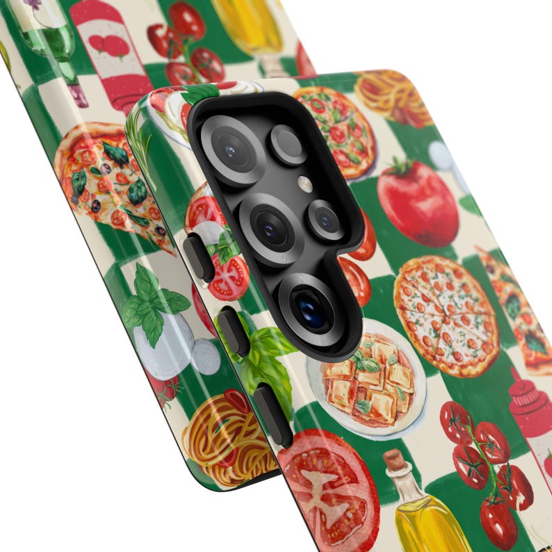 Funda para teléfono con comida italiana: Pizza mediterránea femenina imagen 8