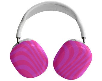 Wavy Pink Abstract AirPods Max Case: Colorful Headphone Cover