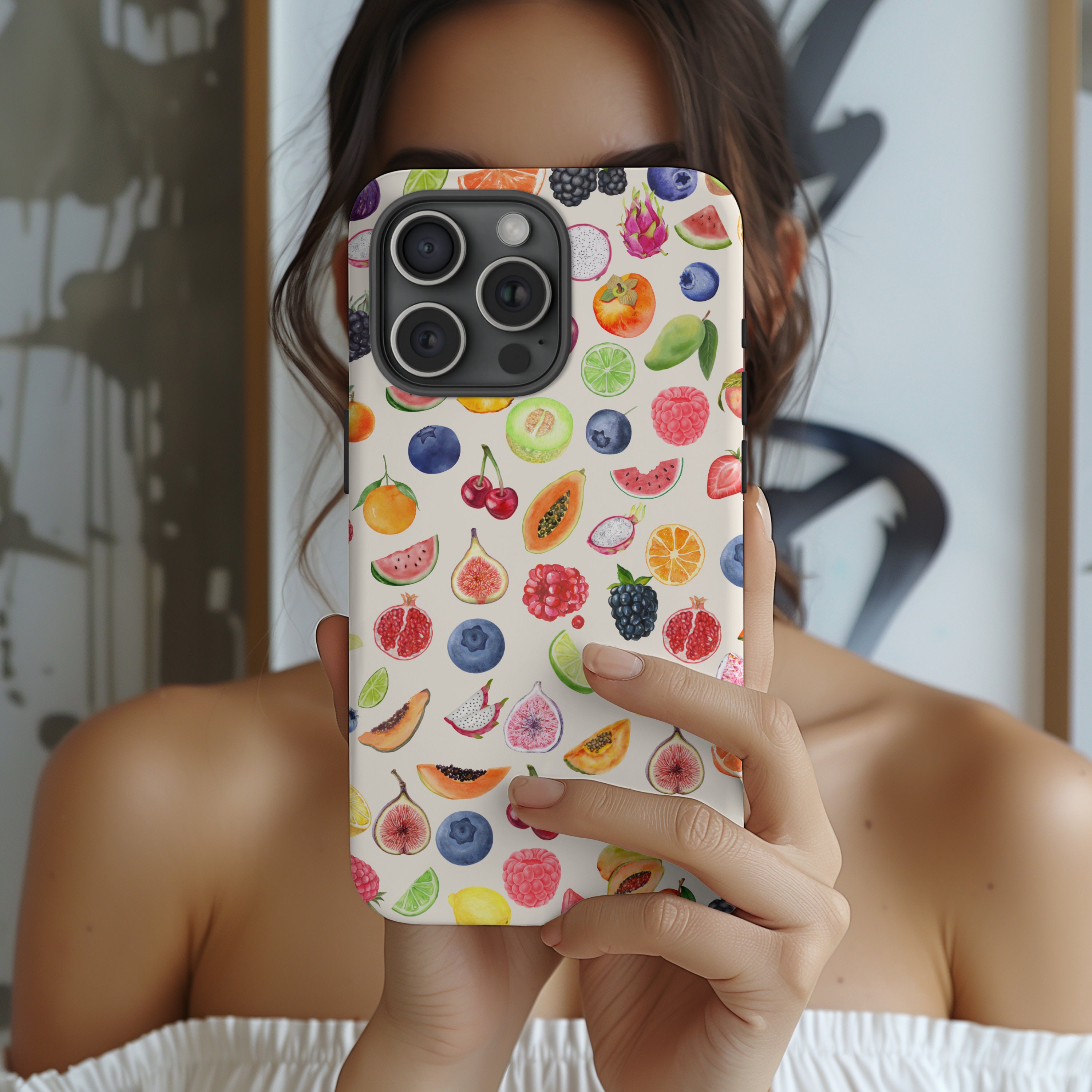 Fruit Phone Case Girly Fruit Collage Phone Cover Gift Cute Summer Phone
