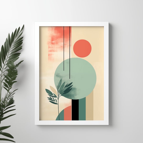 Modern Abstract Geometric Artwork, Minimalist Circles and Lines Design, Contemporary Wall Art, Chic Home or Office Decor