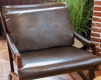 Leather Bench Cushion for Indoor Custom Size Leather Chair Pat Bay Window Seat Cushion Vegan Leather Cushion for Luxury Home Decoration