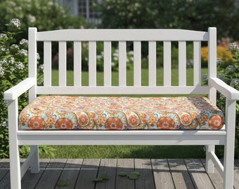 2‘’ Thick Outdoor Bench Seat Cushion Waterproof Oxford Fabric Custom Size Patio Chair Cushion Replace Washable Zipper Durable Garden Cushion