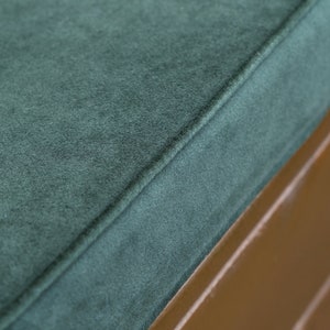 Custom Size Bench Cushion Velvet Seat Cushion Window Seat Cushion for Indoor Washable Nook Cushions with Zipper Non-Slip Cushions 2’‘ Thick