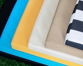 Outdoor Cushions Waterproof Bench Cushion Custom Bench Cushion with Zippered Cover for Garden Patio Cushion for Outdoor Furniture 4'' Thick