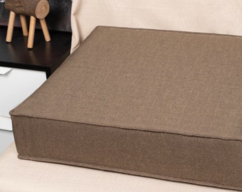 Bench Cushion Indoor Custom Cushion Linen Bench Seat Cushion Window Seat Cushion Sofa Cushion with Piping  Custom Shape Cushion 2'' Thick