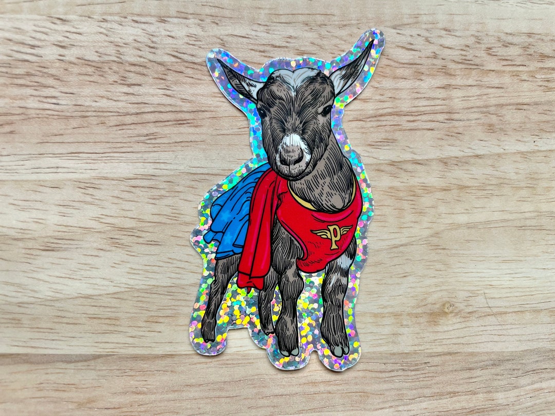 Super Goat 3” Glitter Sticker - Etsy
