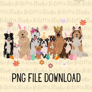 Easter Dogs Png, Cute Easter Png, Dogs Png, Dog Lover Png, Dog Easter Png, Easter Bunny Dogs Png, Easter Eggs Png, Easter Bunny Png