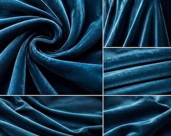 Velvet Fabric by the Yard, Soft Upholstery Material, 60 Inch Wide, 60 Color Options