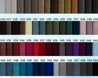 Velvet Fabric by the Yard, Soft Upholstery Material, 60-Inch Wide, 60 Color Options