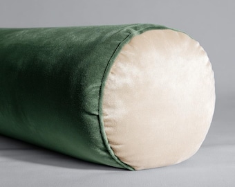 Soft Velvet Bolster Pillow Cover, Custom Lumbar Yoga Cushion Case, 60 Colors
