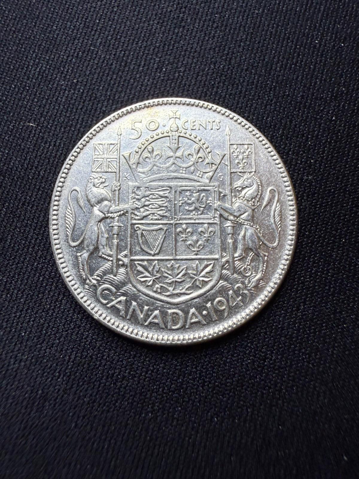 1943年 カナダ アンティーク 50セント 硬貨 銀貨 カプセル入り 1943 canada 50 cents - Etsy 日本