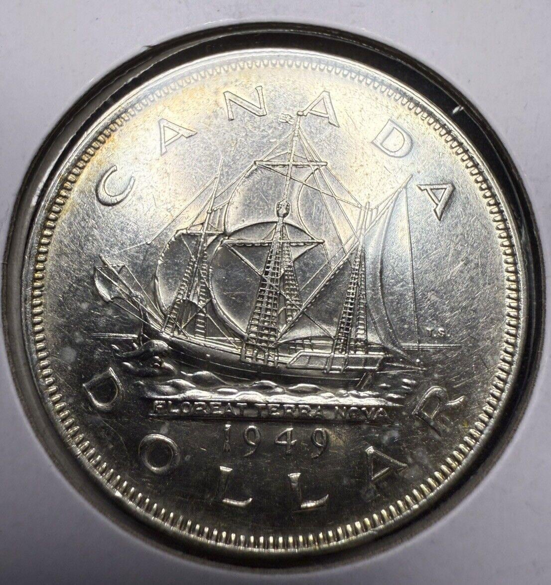 本物の1949年カナダ銀貨1ドル硬貨 - マシューの船 - 美しい逸品 - Etsy