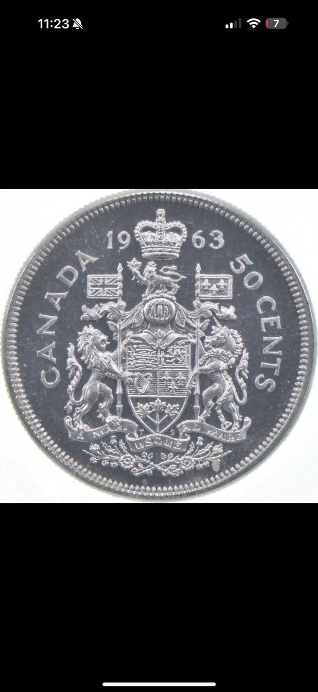 本物の1963年カナダ銀貨50セントハーフダラー .800 PL - Etsy 日本