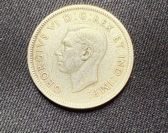 本物の1939年カナダ銀貨25セント - Etsy 日本