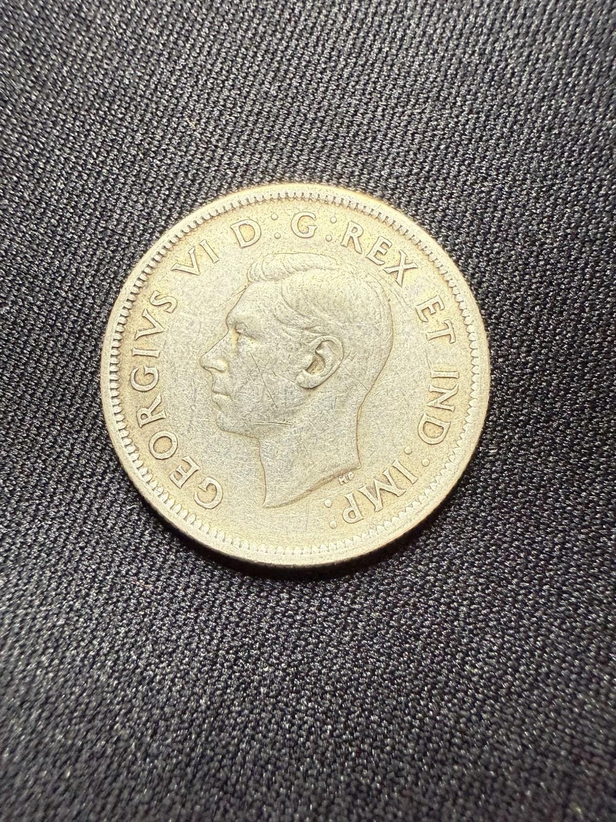 カナダ 25セント銀貨 3枚セット（1939年・1941年・1960年） 本物の1939年カナダ銀貨25セント - Etsy 日本