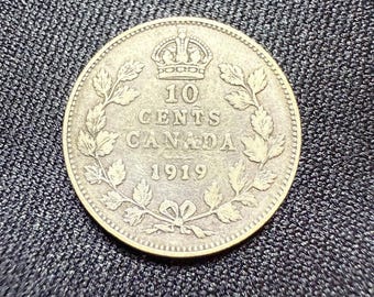 本物の1919年カナダ5セント銀貨（ジョージ王） - Etsy 日本
