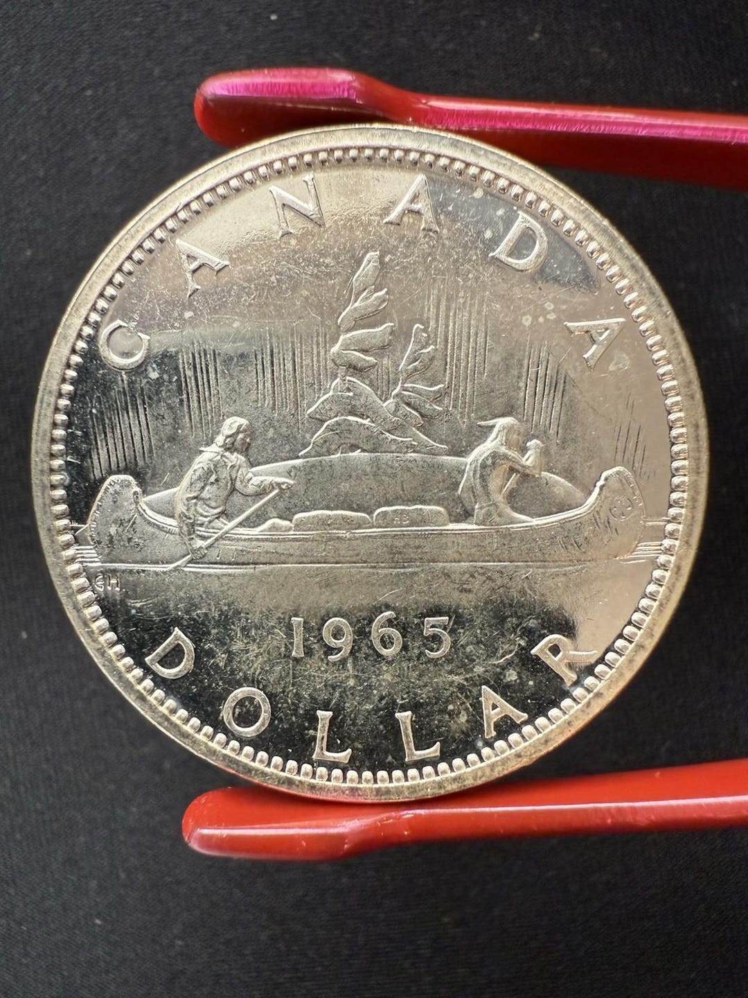 カナダ　１ドル銀貨　1965年 1965年カナダドル銀貨 80% 1 - ヘビーカメオ - Etsy 日本