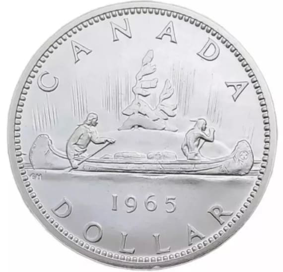 Authentic 1965 Canadian Silver Dollar Coin (one Year per Purchase