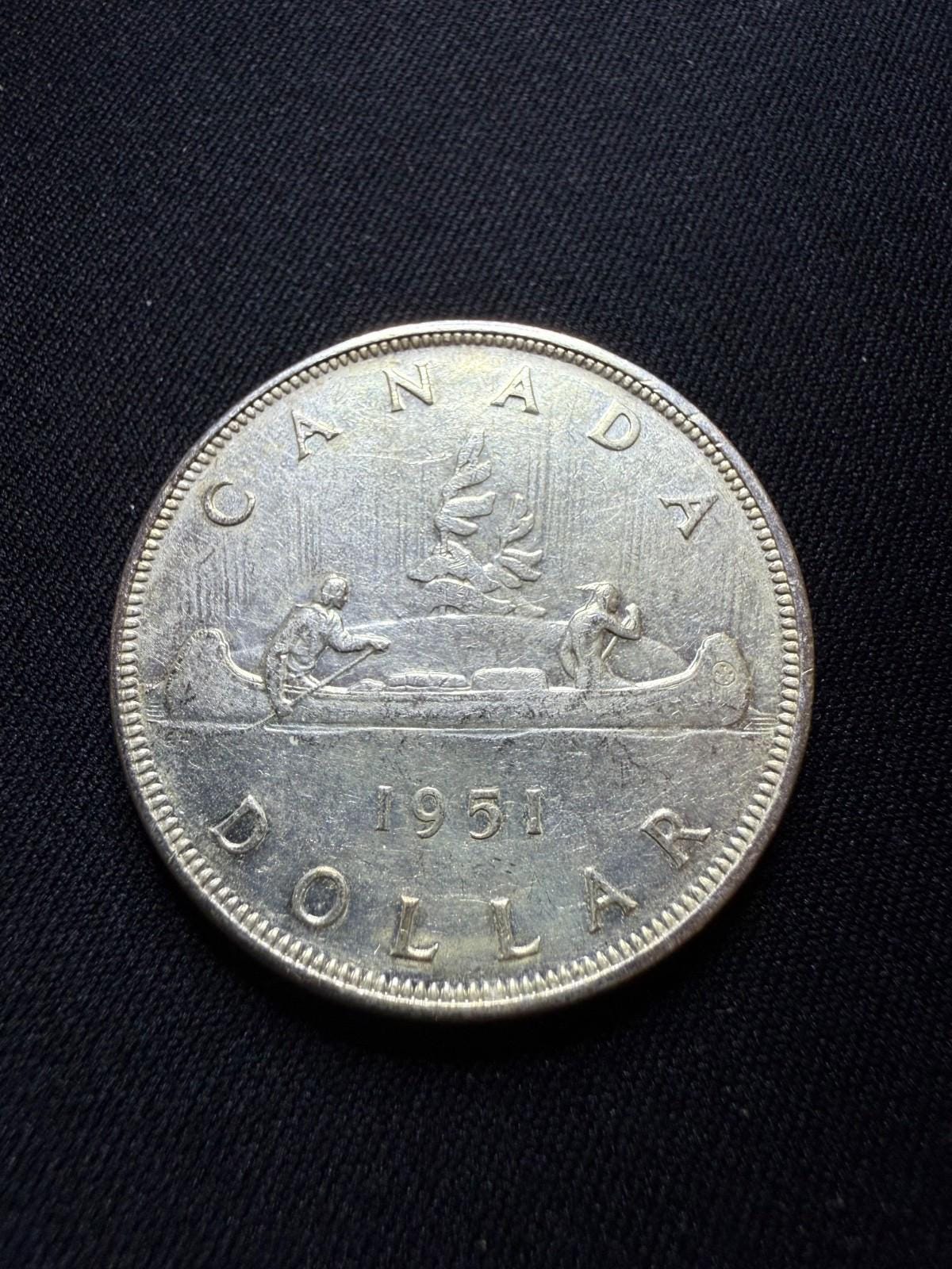 本物の1951年カナダ銀貨1枚 - Etsy 日本