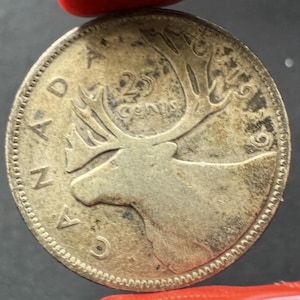 1939 Canada Silver 25 Cents Coin King George