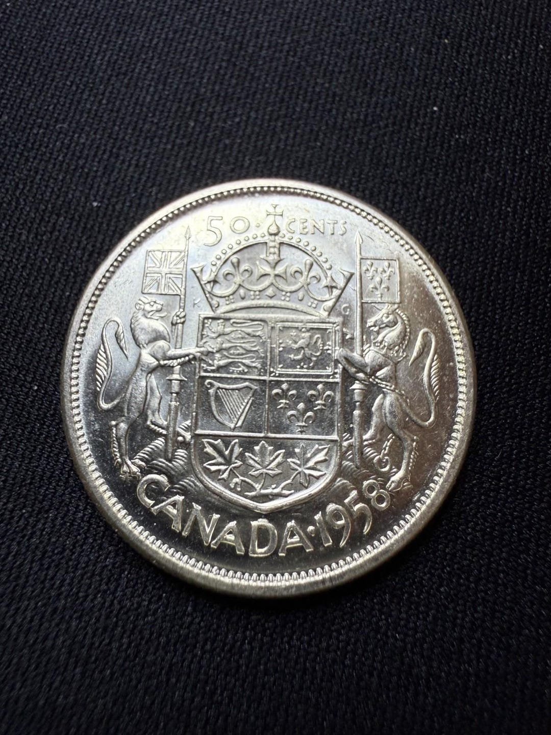 1958年カナダ銀貨50セント（ハーフドル）ミントジェム - Etsy 日本