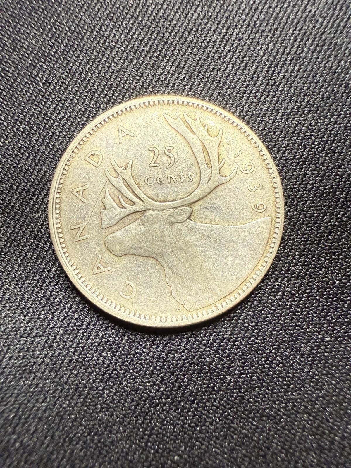 本物の1939年カナダ銀貨25セント - Etsy 日本