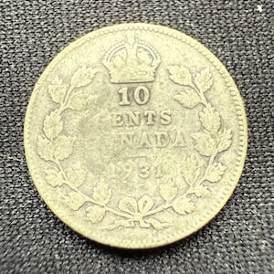 1931 10 cent Canada Coin Silver - King George