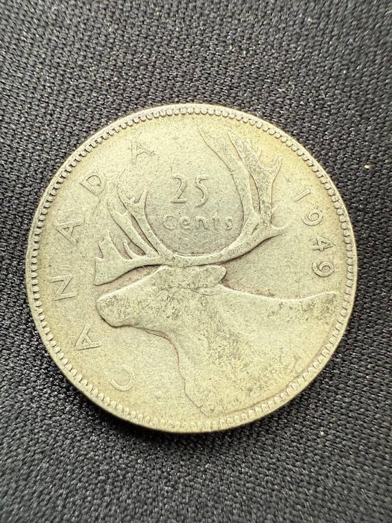 1949年カナダ銀貨25セント（ジョージ王） - Etsy 日本
