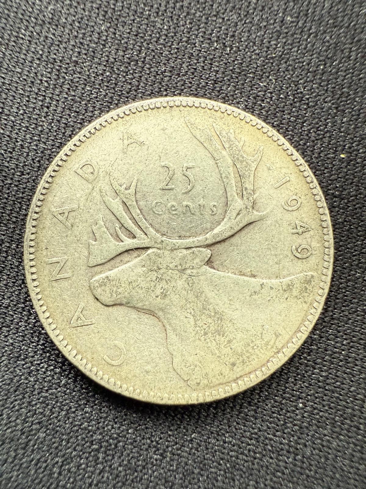 1949年カナダ銀貨25セント（ジョージ王） - Etsy 日本