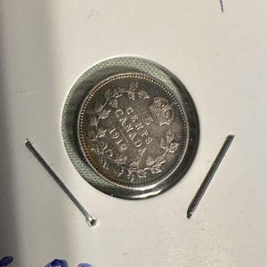 1912 Canada 5 Cents Silver Coin King George - Colourful Rainbow Patina