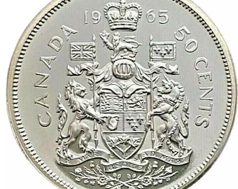 本物の1965年カナダ銀貨（購入につき1年間有効） - Etsy 日本