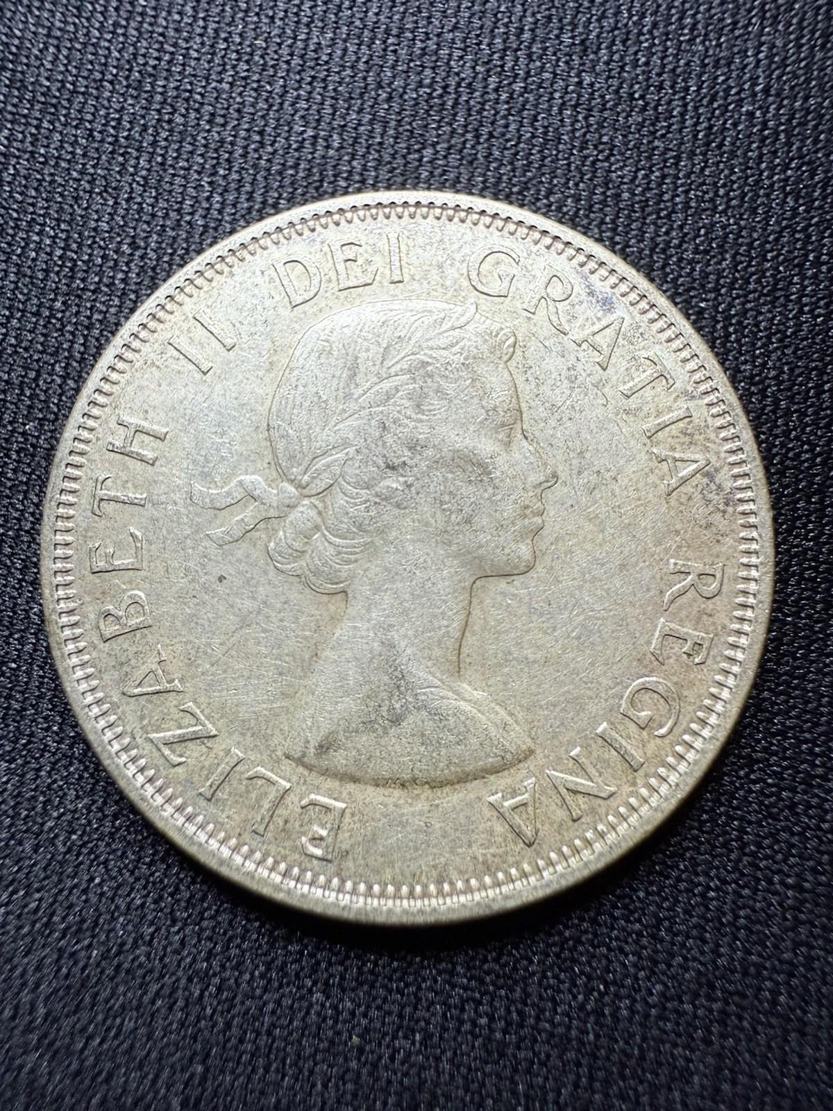 本物の1956年カナダ50セント銀貨 - Etsy 日本