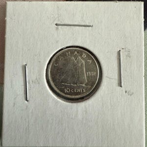 1952 10 Cent Kanada Münze Silber King George - Original getönt