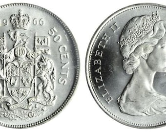 本物の1966年カナダ銀貨（購入1回につき1年間有効） - Etsy 日本