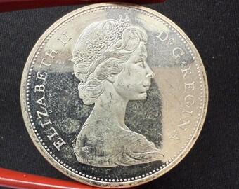 本物の1965年カナダ銀貨（80%）1枚 - ヘビーカメオ - Etsy 日本