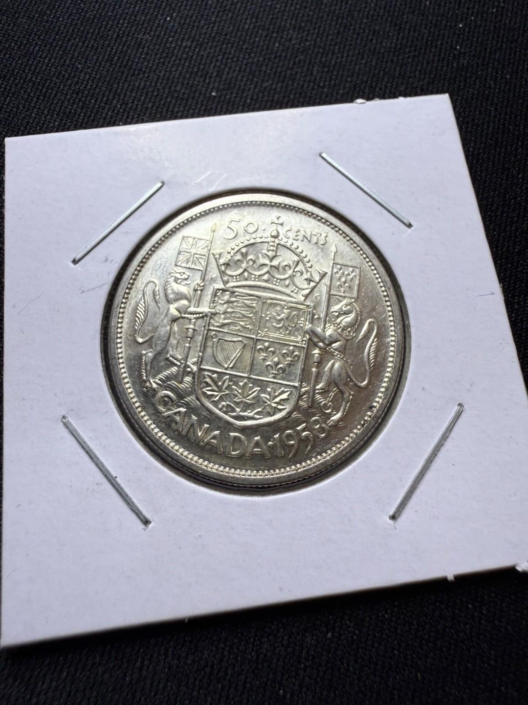 1958年カナダ銀貨50セント（ハーフドル）貨幣造幣局 - Etsy 日本