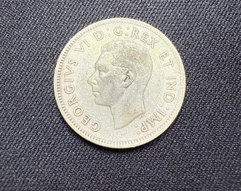 本物の1940年カナダ銀貨25セント - Etsy 日本