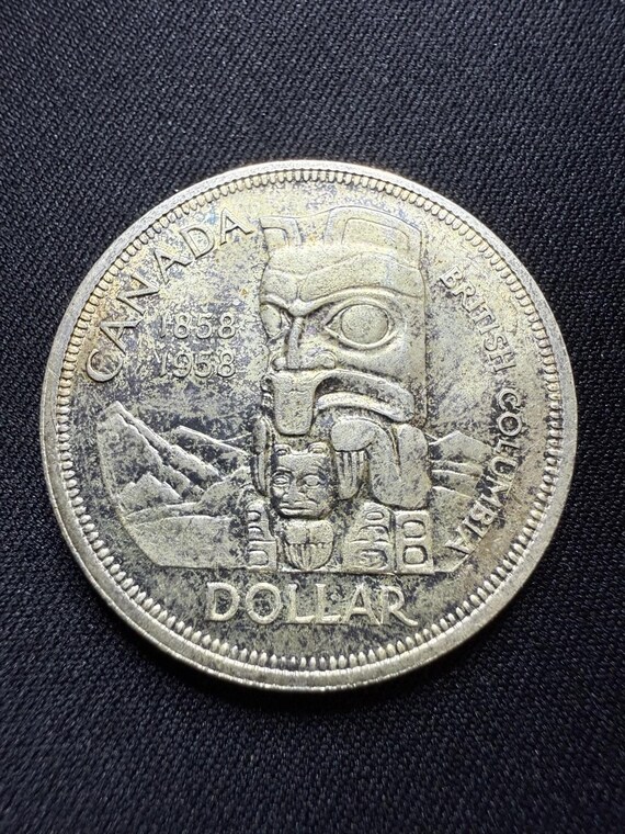 1958年カナダドル銀貨 80% 1 - 死のトーテム - Etsy 日本