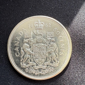本物の1940年カナダ銀貨50セント（ハーフダラー） - 美しい色合い