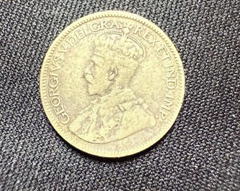 本物の1919年カナダ5セント銀貨（ジョージ王） - Etsy 日本