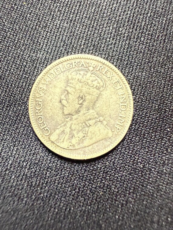 本物の1919年カナダ5セント銀貨（ジョージ王） - Etsy 日本