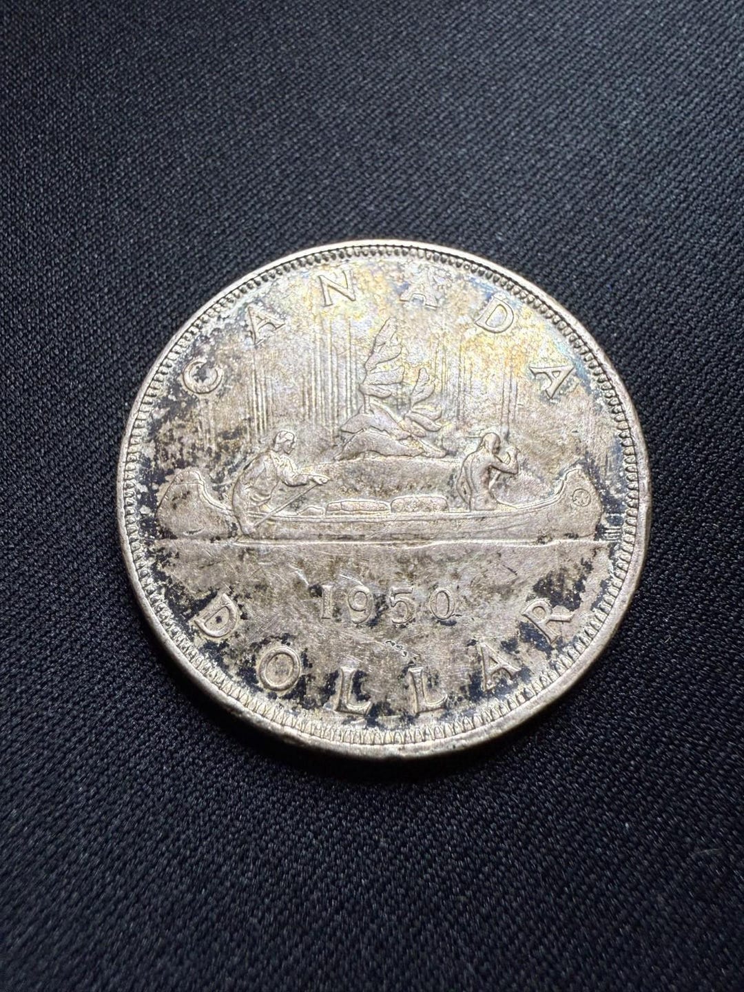 Authentic 1950 Toned Canadian Silver Dollar Coin 80% - Etsy