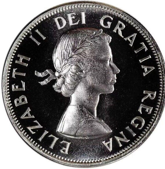 カナダ エリザベス 1963 SV800 イギリス 古銭 フランクリンミント Authentic 1963 Canadian Silver 50 Cents Half Dollar .800