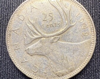 1940 Canada .800 Silver Coin Quarter 25 Cents - George VI