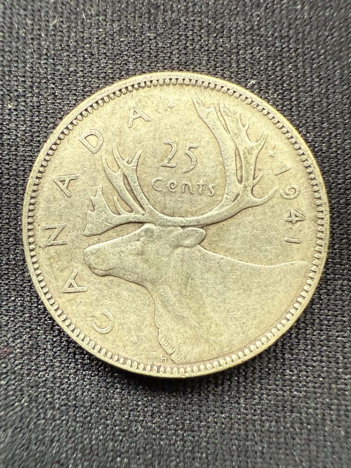 1941年カナダ銀貨25セント（ジョージ王） - Etsy 日本