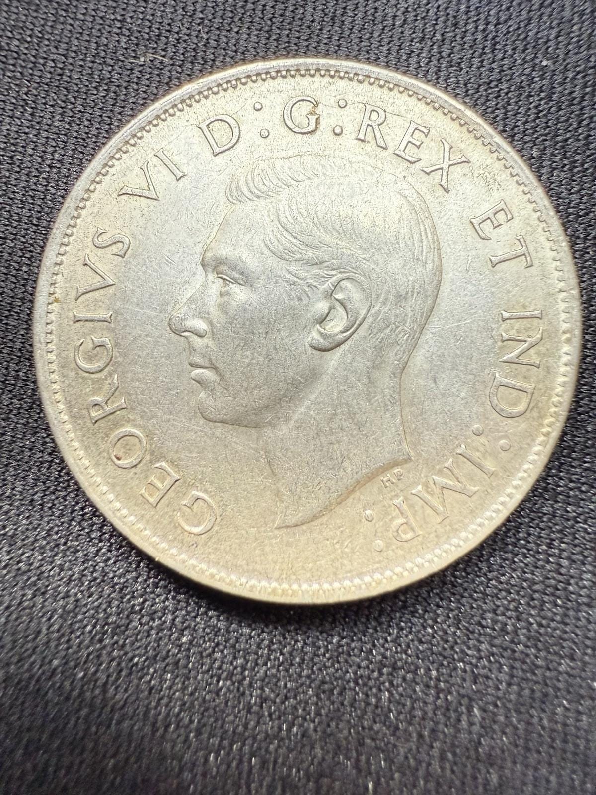 本物の1944年カナダ銀貨50セント（ハーフダラー） - Etsy 日本